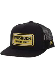 Hooey Wichita State Shockers Black 5 Panel Patch Snapback Mens Snapback Hat