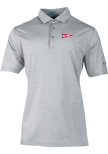 Columbia Ole Miss Rebels Mens Grey Vault Heat Seal Double Hit Short Sleeve Polo