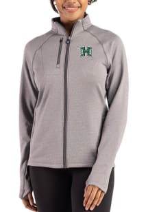 Cutter and Buck Hawaii Warriors Womens Graphite Peshastin Long Sleeve Full Zip Jacket