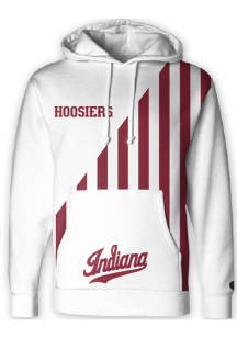 Something Inked Indiana Hoosiers Mens White Candy Stripe Long Sleeve Hoodie