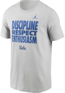 Nike UCLA Bruins Silver Team Issue Slogan Short Sleeve T Shirt