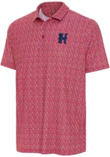 Antigua Houston Texans Mens Red Botanic Short Sleeve Polo