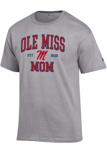 Champion Ole Miss Rebels Grey EST Date Mom Jersey Short Sleeve T Shirt