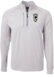 Cutter and Buck Columbus Crew Mens Grey Adapt Eco Long Sleeve Qtr Zip Pullover