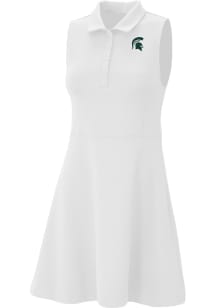 Columbia Michigan State Spartans Womens White Heat Seal Match Short Sleeve Dress