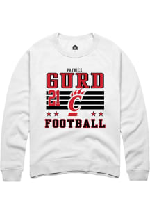 Patrick Gurd  Rally Cincinnati Bearcats Mens White Football NIL Striped Long Sleeve Crew Sweatshir..