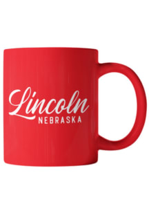 Lincoln Script 11 oz Ceramic Mug - Red