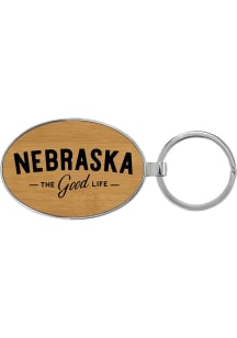 Nebraska Good Life Keychain - Brown