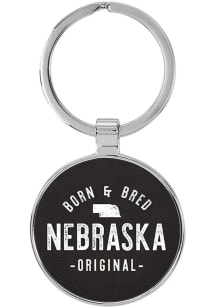 Nebraska Born and bred Keychain - Black