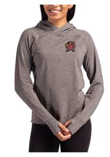Cutter and Buck Maryland Terrapins Womens Black Adapt Knit Hood Hooded Sweatshirt