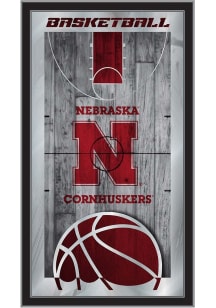 Nebraska Cornhuskers Basketball Hanging Back Bar Mirror