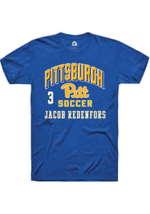 Jacob Redenfors Pitt Panthers Blue NIL Arch Logo Short Sleeve Player T Shirt