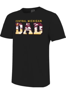 Central Michigan Chippewas Black Dad Short Sleeve T Shirt