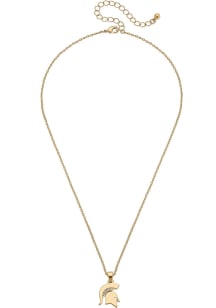 Michigan State Spartans Matte Logo Necklace
