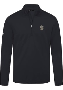 Levelwear Seattle Kraken Mens Black Heron Copper Long Sleeve Qtr Zip Pullover