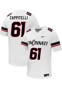 Nathan Zappitelli  Nike Cincinnati Bearcats White NIL Name And Number Football Jersey