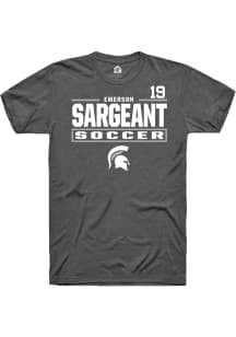 Emerson Sargeant Michigan State Spartans Dark Grey NIL Stacked Box Short Sleeve Player T Shirt