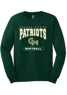 Summit Sportswear George Mason University Green Softball Long Sleeve T Shirt