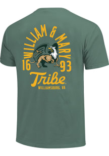 William & Mary Tribe Green Mascot Overlay Short Sleeve T Shirt