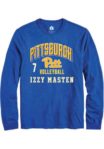 Izzy Masten Pitt Panthers Blue NIL Arch Logo Long Sleeve Player T Shirt