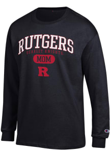 Champion Rutgers Scarlet Knights Black Mom Pill Jersey Long Sleeve T Shirt
