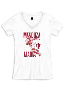 Fernando Mendoza  New Agenda Indiana Hoosiers Womens White Mendoza Mania Short Sleeve T-Shirt