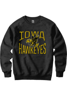 Summit Sportswear Iowa Hawkeyes Mens Black Triblend Long Sleeve Fashion Sweatshirt