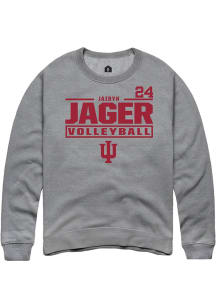 jaidyn jager Indiana Hoosiers Mens Graphite NIL Stacked Box Player Crew