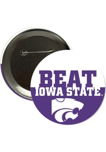 K-State Wildcats 3" Beat Iowa State Button - Purple
