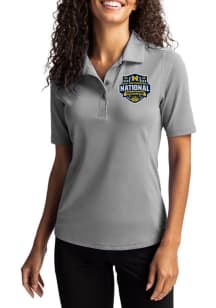 Cutter and Buck Michigan Wolverines Womens Anthracite 2026 MBB Champions Virtue Eco Pique Short Sl..