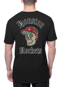 New Era Houston Rockets Black Sugar Skull Short Sleeve T Shirt