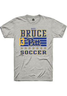 Maya Bruce Pitt Panthers Ash NIL Striped Short Sleeve Player T Shirt