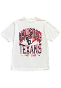 Gameday Couture Houston Texans Womens Ivory Oversized Crewneck Tee Short Sleeve T-Shirt