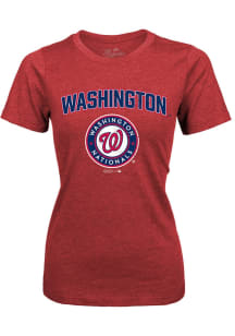 Washington Nationals Womens Red Triblend Short Sleeve T-Shirt