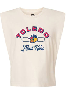 Summit Sportswear Toledo Mud Hens Womens White Vintage Arch Script Tank Top