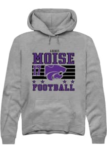 Adonis Moise K-State Wildcats Mens Grey Football NIL Striped Player Hood