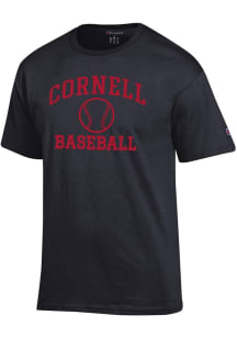 Champion Cornell Big Red Black Baseball Jersey Short Sleeve T Shirt