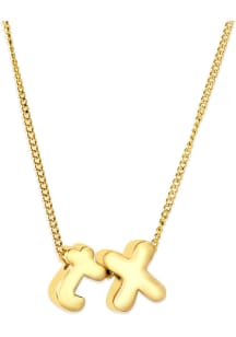 Texas EB & Co TX Initials Bubble Letter Necklace