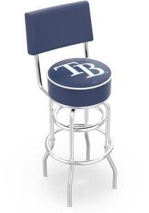 Tampa Bay Rays Double-Ring Swivel with Back Pub Stool - Silver