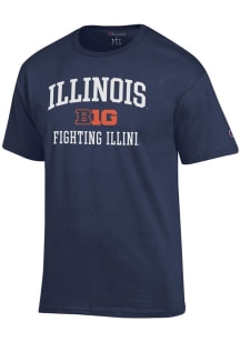 Champion Illinois Fighting Illini Navy Blue Big Ten Jersey Short Sleeve T Shirt