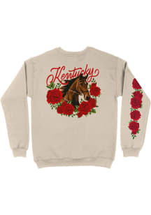 B-Unlimited Kentucky Derby Womens White Kentucky Roses Crew Sweatshirt