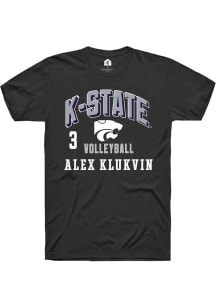 Alex Klukvin K-State Wildcats Black NIL Arch Logo Short Sleeve Player T Shirt
