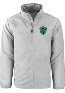 Cutter and Buck Seattle Sounders FC Mens Grey Charter Eco Big and Tall Light Weight Jacket