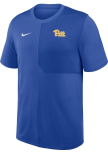 Nike Pitt Panthers Blue Dri-Fit Coach Short Sleeve T Shirt