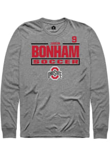 Jadin Bonham Ohio State Buckeyes Graphite NIL Stacked Box Long Sleeve Player T Shirt