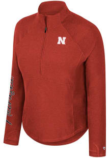 Colosseum Nebraska Cornhuskers Womens Red Gravity Qtr Zip Pullover