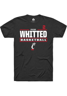 Paige Whitted Cincinnati Bearcats Black NIL Stacked Box Short Sleeve Player T Shirt