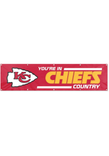 Kansas City Chiefs 8x2 Silk Screen Grommet Flag - Red