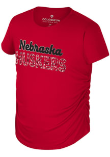 Colosseum Nebraska Cornhuskers Girls Red Bree Short Sleeve Fashion T-Shirt