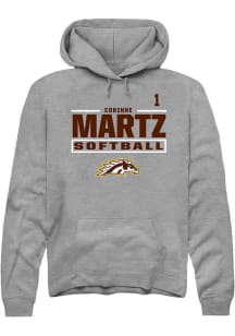 Corinne Martz Western Michigan Broncos Mens Grey NIL Stacked Box Player Hood